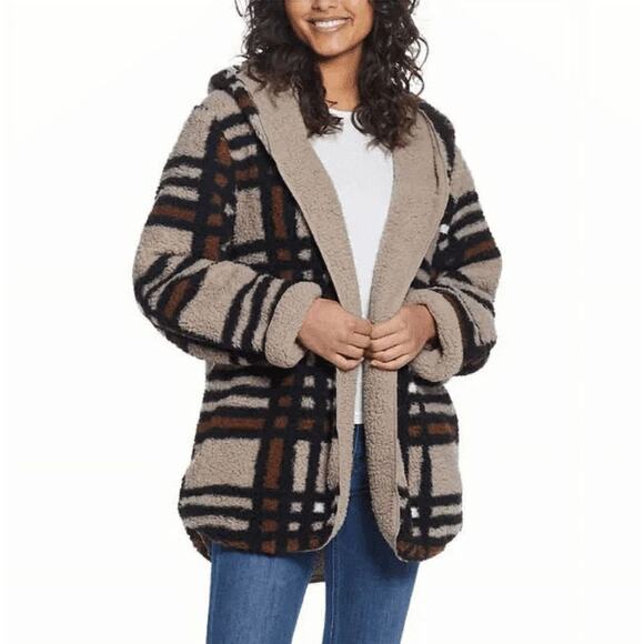 Weatherproof Womens‎ Reversible Plush Jacket Tan L/XL - Picture 1 of 7